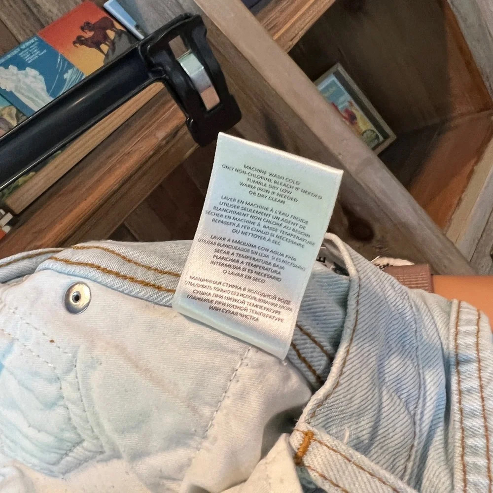 Re/Done 90s high rise loose jeans in bleach destroy size 23 - Picture 12 of 15